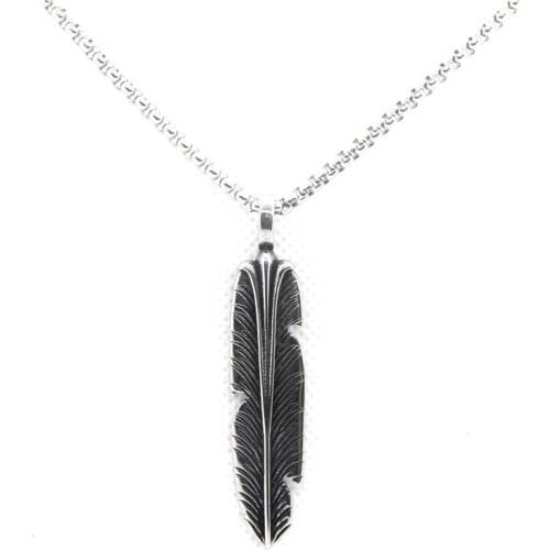 Support Dropship 2019 New Design feather Pendant 316L Stainless Steel Fashion Jewelry trendy street fashion Pendant