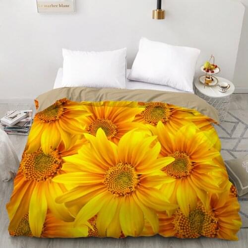 3D Duvet cover Quilt/Blanket/Comfortable Case Luxury Bedding 135 140x200 150x200 220x240 200x220 for Home Sun Flower deep yellow