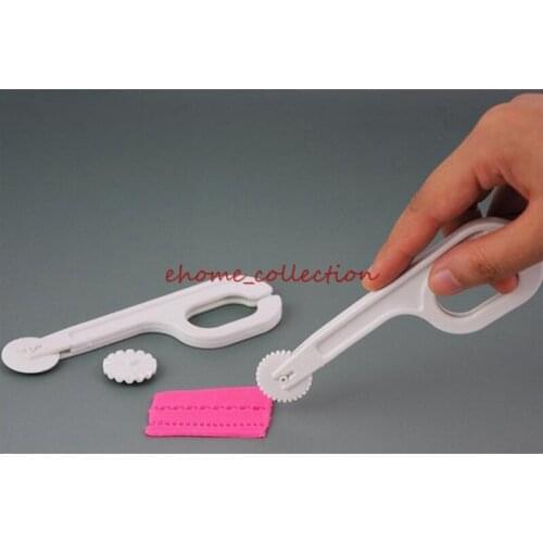 Fondant Embosser Cutter Pastry tools Cake Decorating Tool Sugarcraft Round Pad Lace Cutter Knife Baking Mould
