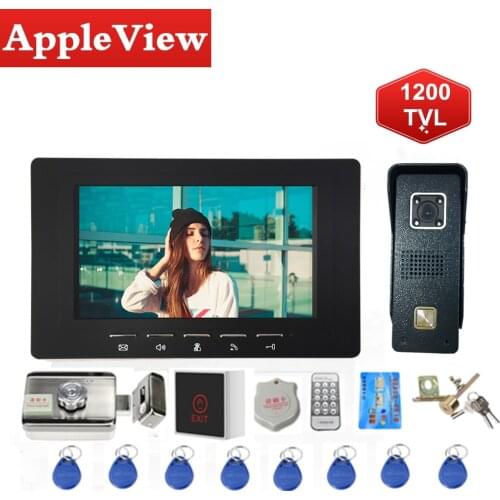 Video Door Phone Wired Video Intercom with Lock Home Access Control System Electric Lock IR Night Vision 1200TVL Call Panel