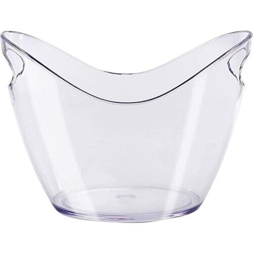 Clear Plastic Ice Bucket 4L Storage Holder for Wine Champagne and Beer Bottles