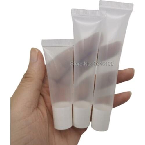 Clear Lip Gloss Squeeze Tube Empty Plastic Cosmetic Lipgloss Packaging Container 10ml 15ml 20ml Squeeze Lip Gloss Tubes 50pieces