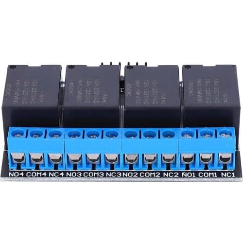 SL25A04 4-Channel Bistable Self-Locking Relay Module DC5V Button MCU Low-Level Control Switch AC 250V / 10A, DC 30V / 10A relay