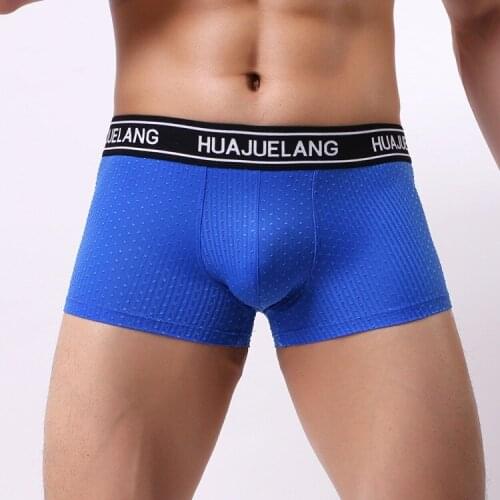 Sexy Underwear Men Boxers Shorts Low Waist Panties For Man Thin Breathable U Convex Pouch Underpants Cuecas Plus Size M-XXL