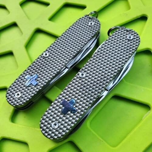 EDC Titanium Alloy Handle Folding Knife Cutting Art Blade Cutting Knife Handle Unpacking Camping Pocket Survival Outdoor