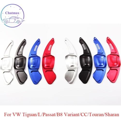2 Style DSG For VW Tiguan/L Passat Variant Sharan Touareg CC 16-21 Aluminum Alloy Steering Wheel Shift Paddle Shifters Extension