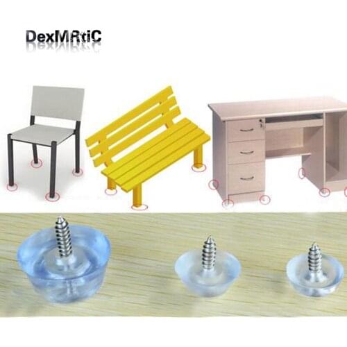 Thickened Table Foot Protector with 16mm Screw Round Bottom Chair Leg/Foot Protective Pad Furniture Base Cap Cover 12*28mm/6.6*1