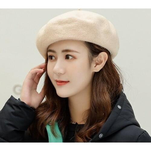 Vintage Warm Wool Winter Women Plaid Beret French Artist Beanie Hat Cap For Sweet Girl Gift Spring And Autumn Hats SWANOWING