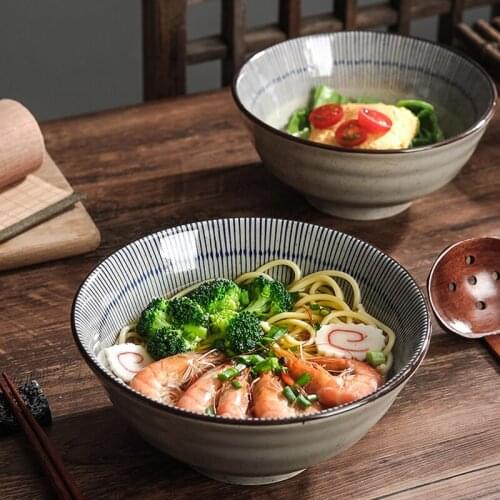 Japanese Large Ceramic Ramen Bowl Salad Fruit Noodle Soup Bowls Kitchen Eco-Friendly Creative Special Restaurant Tableware