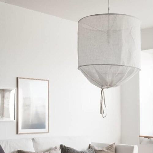 Japanese Minimalist Fabric Art Linen Weaving Pendant Light Home Decor Bedroom Bedside Studio Cafe Study Living Room Hall Aisle
