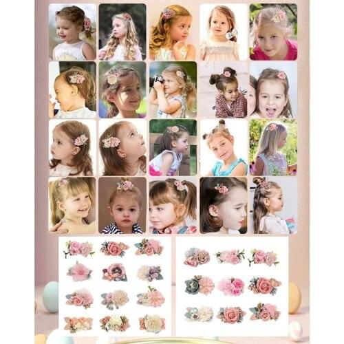 Girls Flower Hair Clip Fully Lined Barrettes Lovely Design Headdress Skin Friendly Easy Match with Various Hairstyle