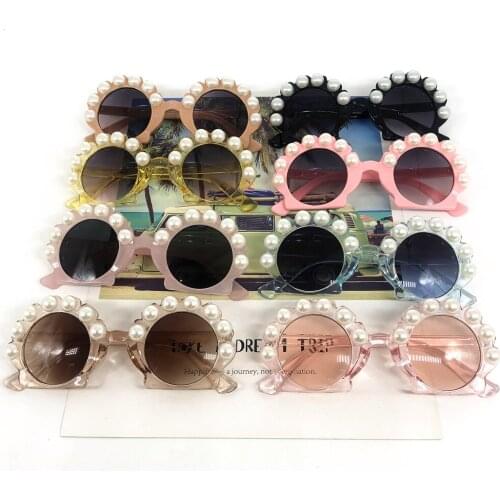 ZAOLIHU Kids Peal Sunglasses 8 Colors 4-12 Year Children Eyewear UV400 Round Baby Shades Sun Glasses Flower Design Gafas De Sol