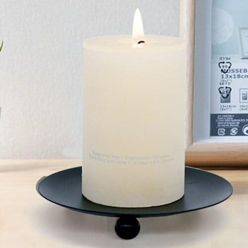 Iron Plate Candle Holder Tea Light Stand Candlestick DIY Home Wedding Party Decor J2Y