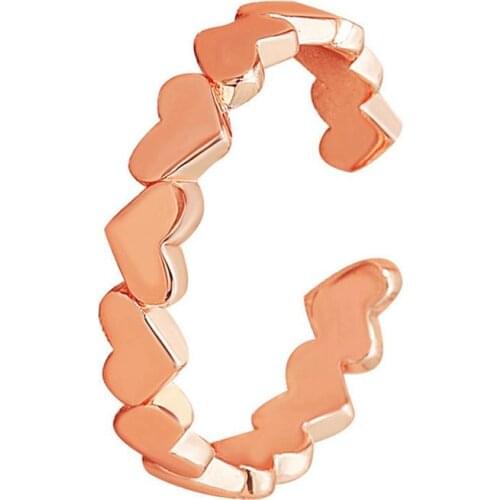 2021 New Summer Beach Open Rings for Women Girls Trendy Vintage Retro Finger Heart Ring Adjustable Jewelry