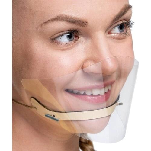 1pc Kitchen Splash-proof Mini Shield Washable Reusable Comfortable Face Mask Transparent Visual PET Mouth Mask Cooking Tools