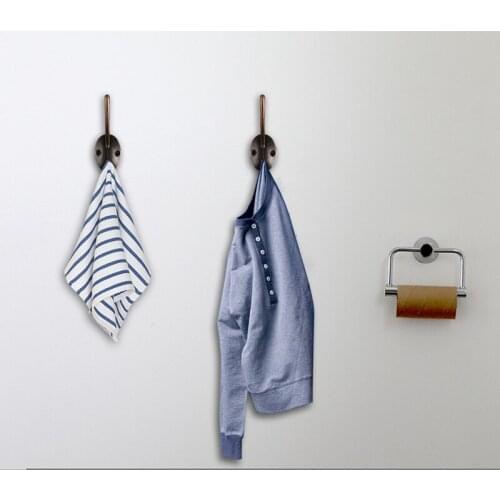 1Pc Cloth Hook Hanger Metal Wall Hanging Hook Vintage Bronze Hook Rustic Key Coat Bag Hat Hanger Hook For Bathroom