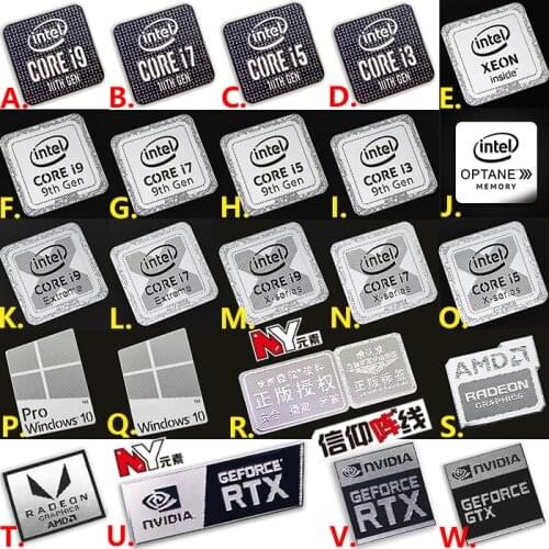 10th generation ten Core i9 i7 i5 i3 cpu metal sticker laptop label desktop sticker