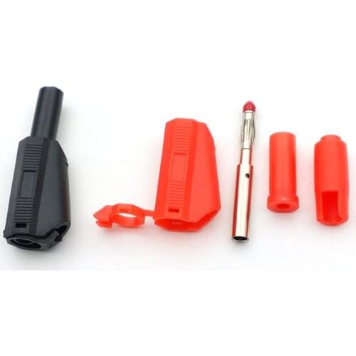 2pcs copper 4MM BANANA Plug for Multimeter Test Probes connector adapter