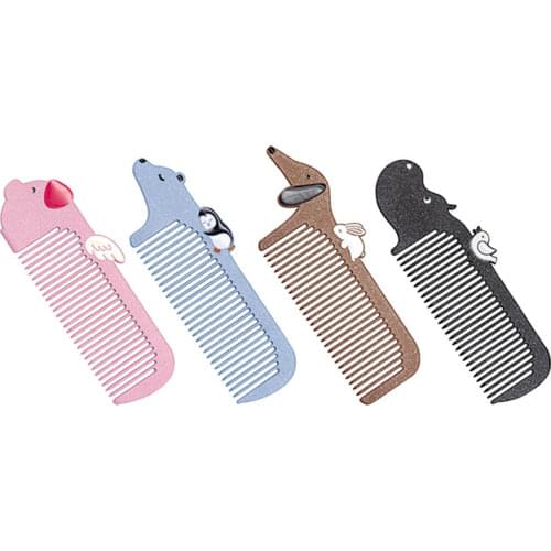 2021 Hot Cute Cartoon Hair Accessories Baby Girls Hair Comb Fashion Mini Makeup Pink Rabbit Portable Hair Comb