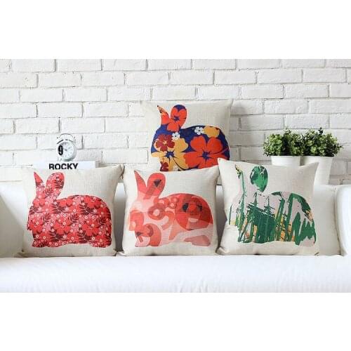 Free shipping/cute cartoon rabbit cotton pillowcase cushion for leaning on of 43 * 43 no core