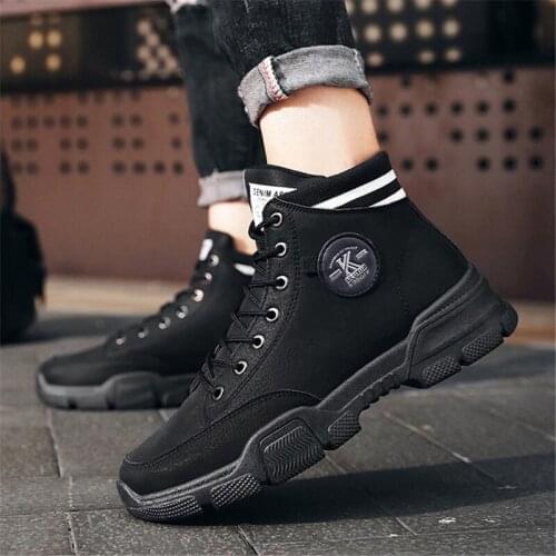2020 New Autumn Winter Ankle Lightweight Shoes For Men Casual Non Slip Men Boots Leather Waterproof Lace Up Military Boots Men