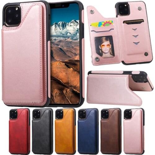 Luxury Slim Fit Premium Leather Cover For iPhone 11 12 mini Pro XR XS Max X 7 8 Plus Wallet Card Slots Shockproof Flip Case