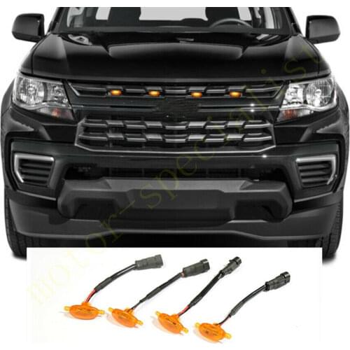 For Chevrolet Colorado 2021 LED Car Front bumper Grille LED Amber Light Raptor Style Light Kit Decor W/ Wire Speed