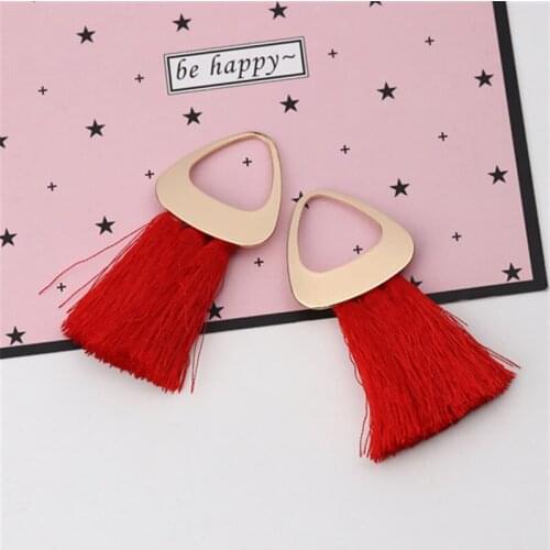 DoreenBeads Polyester Tassel Pendants Triangle Ring Gold Multicolor DIY Findings About 6.6cm(2 5/8") x 4.5cm(1 6/8"), 5 PCs