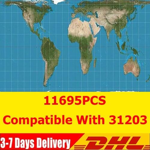 2021 NEW 11695pcs Creator Series Art World Map Mosaic Model Building Block Educational Bricks DIY Toys Kids Birthday Gifts 31203