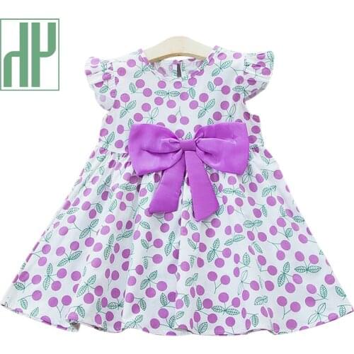 HH Girls Dress 2021 Summer Baby Girl Sleeveless Flower Print Dresses Kids Princess Dress Children Party Pageant Dresses Clothes
