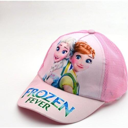 Summer Baby Girls Hat Cartoon Frozen2 Elsa Pattern Hat Baby Bowler Beach Sun Protect Caps Bonnet Toddler 3-8Y Kids Hats Girls