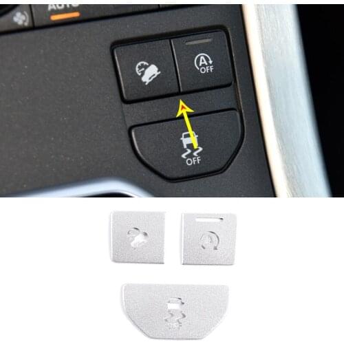 Aluminum Alloy Car Styling Central Control Button Stickers for Land Rover Range Rover Evoque 2014-2019 Silver Car Accessories