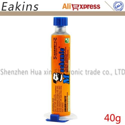 MECHANIC Low Temperature Lead-free BGA Solder Flux Paste Soldering Tin Cream SMT Solder Paste 40g Sn42/Bi58 For PCB IC SMT BGA