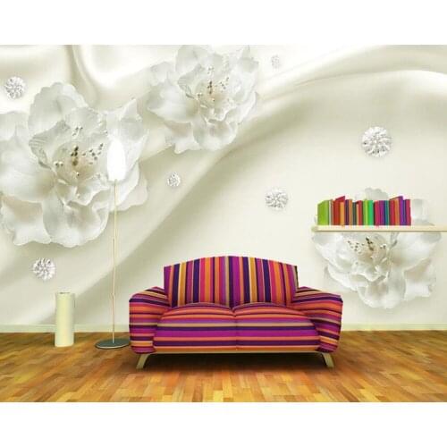 Papel de parede silk flower european style 3d stereo wallpaper,living room TV wall bedroom wall papers home decor mural
