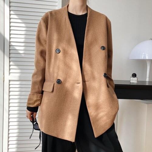 2021 New Autumn High Quality Women Overcoat Loose Solid Color Ladies Coat Fashion Casual Elegant Female Outwear T577