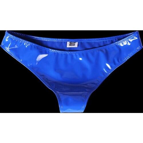 Plus Size PVC Shiny Low-Rise G-string Panties G string Micro Thong T-Back Erotic Lingerie Smooth Thongs Stage Gay Wear Unisex 20