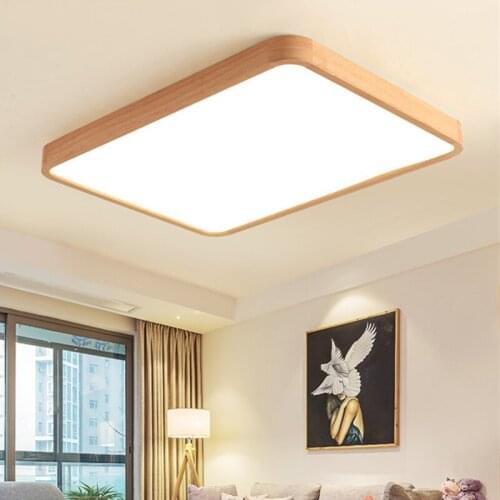 Nordic Simple Modern OAK Wood Ceiling Lamp Ultra thin Japanese LED Ceiling Lights For Bedroom Living Room Kitchen Study WY513