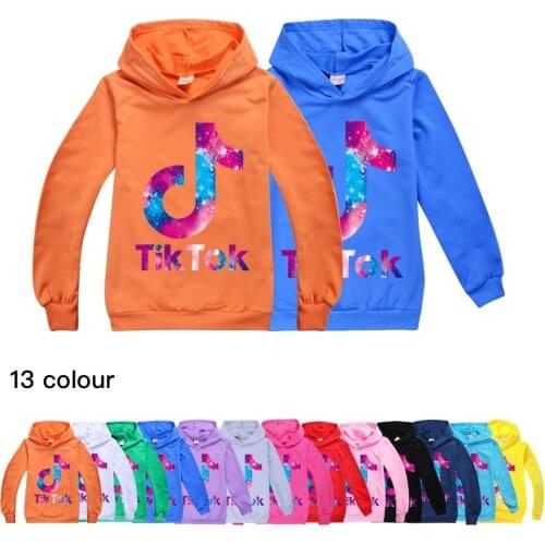 TIK TOK Fall Childrens Wear Fashion Hooded Grils Sweatershirt Toddler Boy Long Sleeve Shirt Teenage Tops