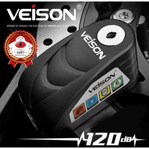 VEISON Motorcycle Lock Bicycle Alarm Waterproof 130dB Motorcycle Alarm Anti-theft Scooter Bike Disc Lock Padlock Anti-Prying
