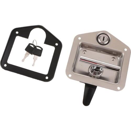 Stainless Steel RV Trailer Car Paddle Handle Truck Toolbox Lock Latch Key