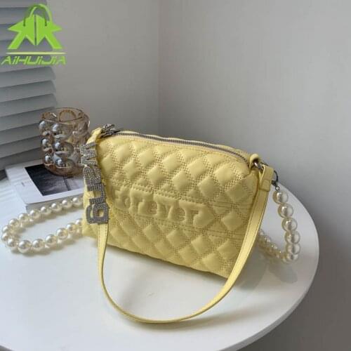 2021 Fashion Diamond Lattice Crossbody Bags High Quality PU Leather Ladies Shoulder Bags New Trend Casual Chains Messenger Bags