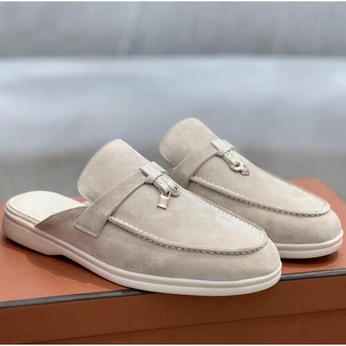 2021 Spring New Ladies Slippers All-match Simple Elegant Flip Flop Cashmere Retro Half Slippers Leisure Trendy Buty Damskie Flat