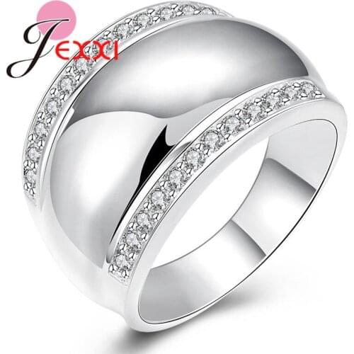 Modern 925 Sterling Silver Rings For Women Man Invisible Setting CZ Crystal Wedding Engagement Ring Jewelry