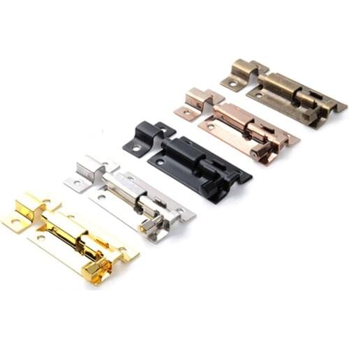 1.5/2/3/4 Inch Long Silver Stainless Steel Door Bolts Latch Solid Sliding Bolt Latch Hasp Staple Gate Safety Lock Door Hardware