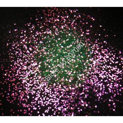 1MM White Glitter Hexagon with Purple-red Green Light Tint Shining Sequin Paillette Shape for DIY nails and make up