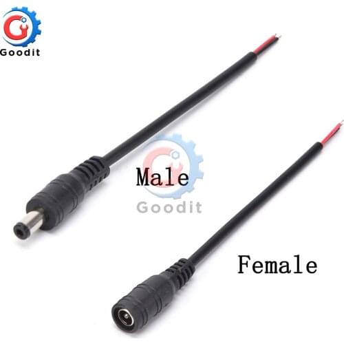 10pcs 5.5x2.1 Plug DC male or Female Cable Wire Connector For 3528 5050 LED Strip Light 5.5X2.1mm 5.5*2.1 5.5*2.1mm