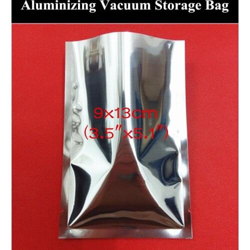 100pcs 9x13cm (3.5"x5.1") 160micron Open Top Aluminizing Foil Vacuum Bag Heat Sealing Bag USB Hubs/USB Flash Drives Bag