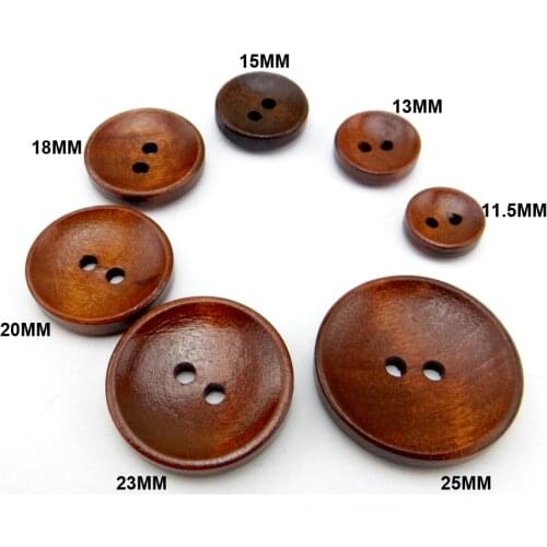 11.5~25MM painting Wood Bowl Buttons Decorative Boots Coat Sewing Clothes Accessory 2 HOLE Shirt BUTTON MCB-1015