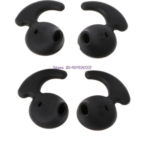 2 Pairs Black Silicone Earbud Eartip Replacement For Samsung S6 Sports Earphone