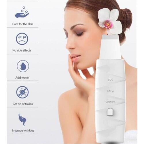 2021 Ultrasonic Skin Scrubber Facial Skin Clean Ion Acne Blackhead Remover Peeling Shovel Cleaner Facial Massager Skin Care